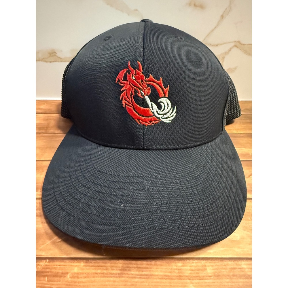 Pacific Headwear Black Dragon Trucker Hat D-Series 405 Flexfit Mesh Cap L-XL 51